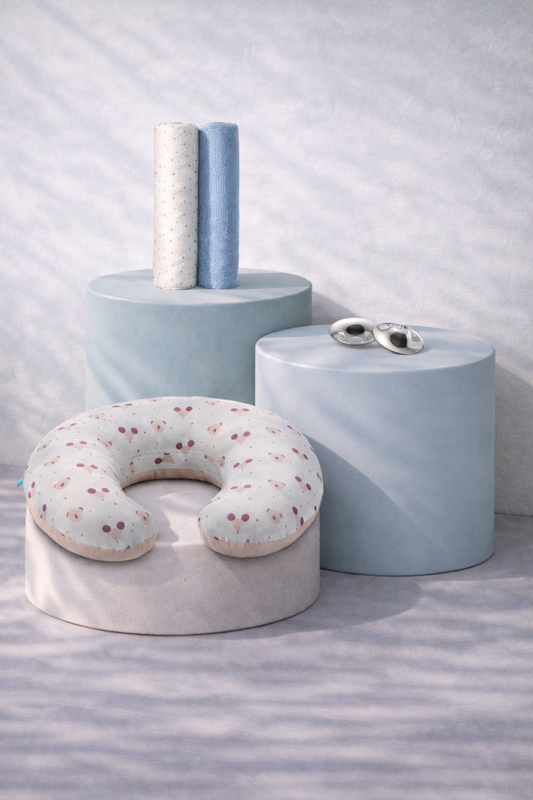 Breastfeeding Bundle: Hug Baby + Silver nipple shields + Organic cotton muslin 47x47