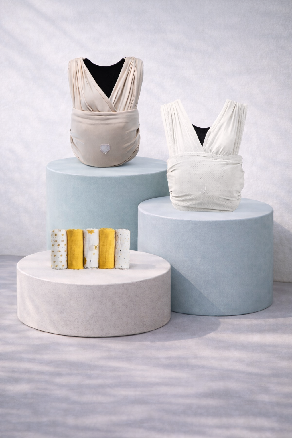 cuddle wet & dry bundle: cuddle band 2 + cuddle breeze + organic muslin cloths 20x10