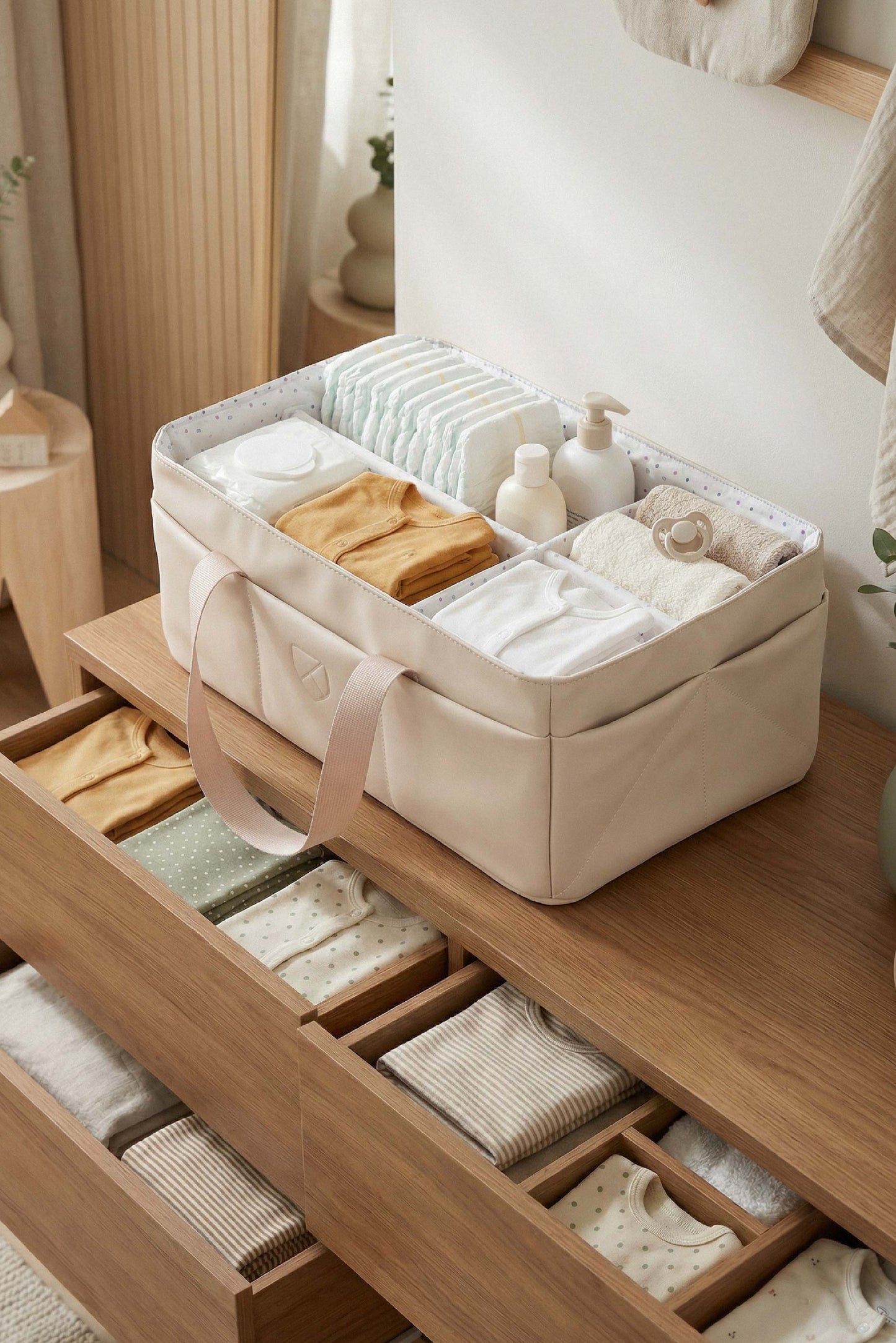 caddy bag changing organizer bag - gum beige