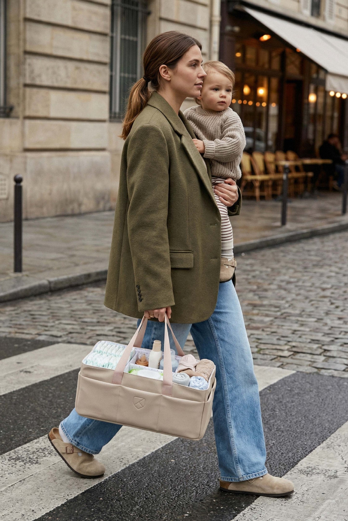 caddy bag changing organizer bag - gum beige