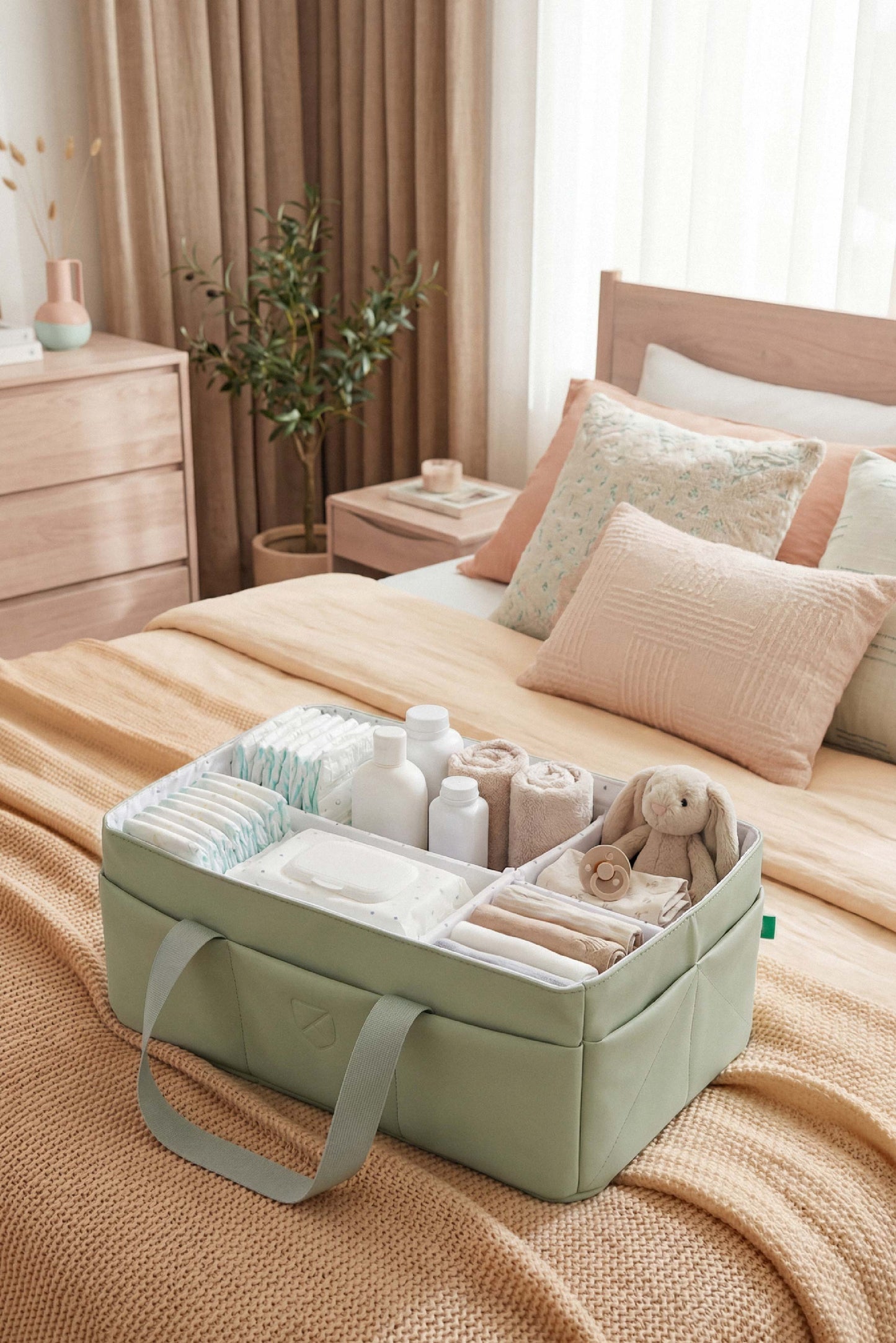 caddy bag changing organizer bag - gum pale green