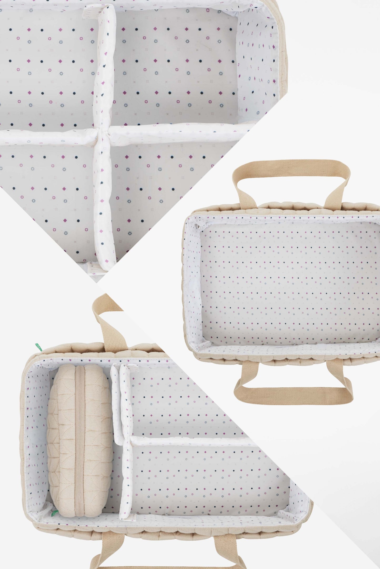 caddy bag changing organizer bag - quilted beige