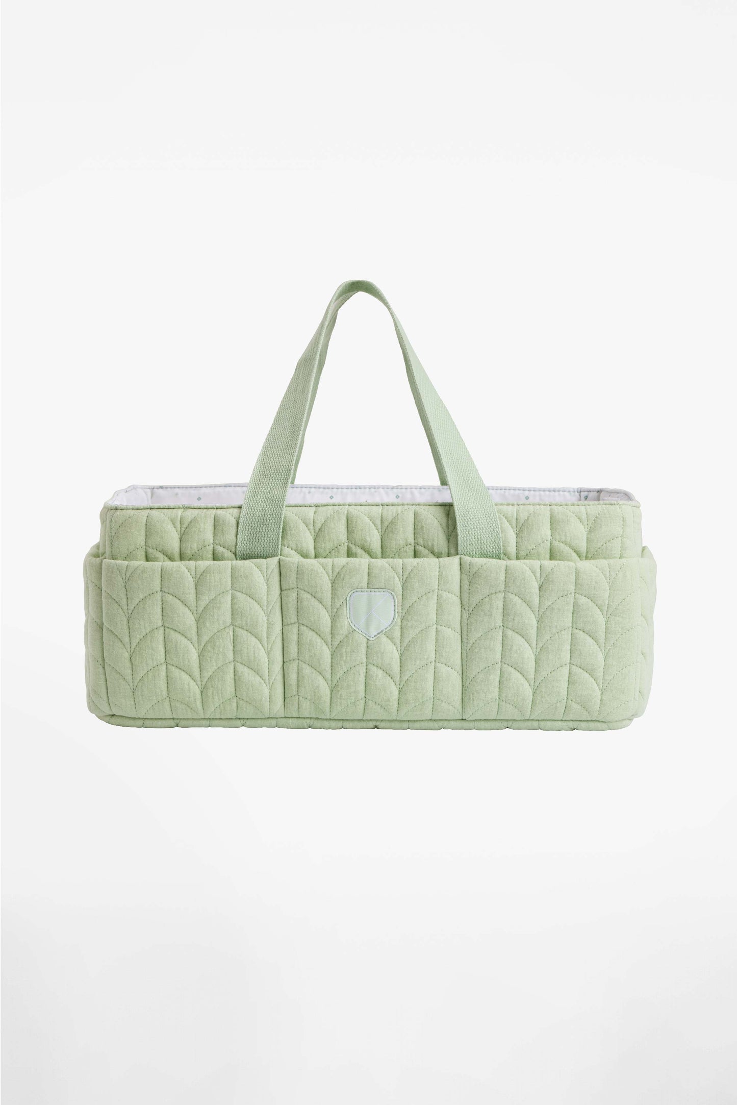 caddy bag changing organizer bag - quilted pale green
