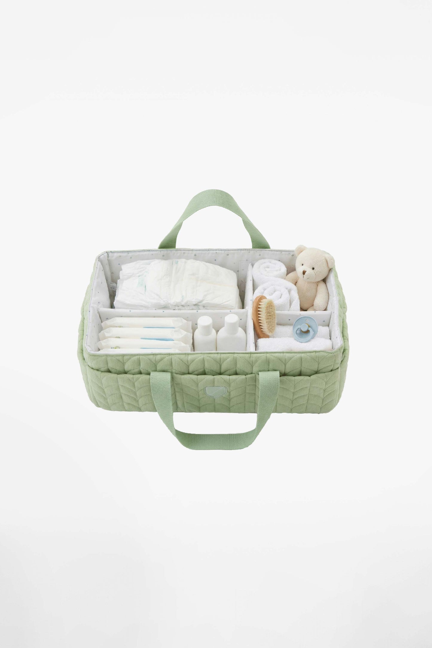 caddy bag changing organizer bag - quilted pale green