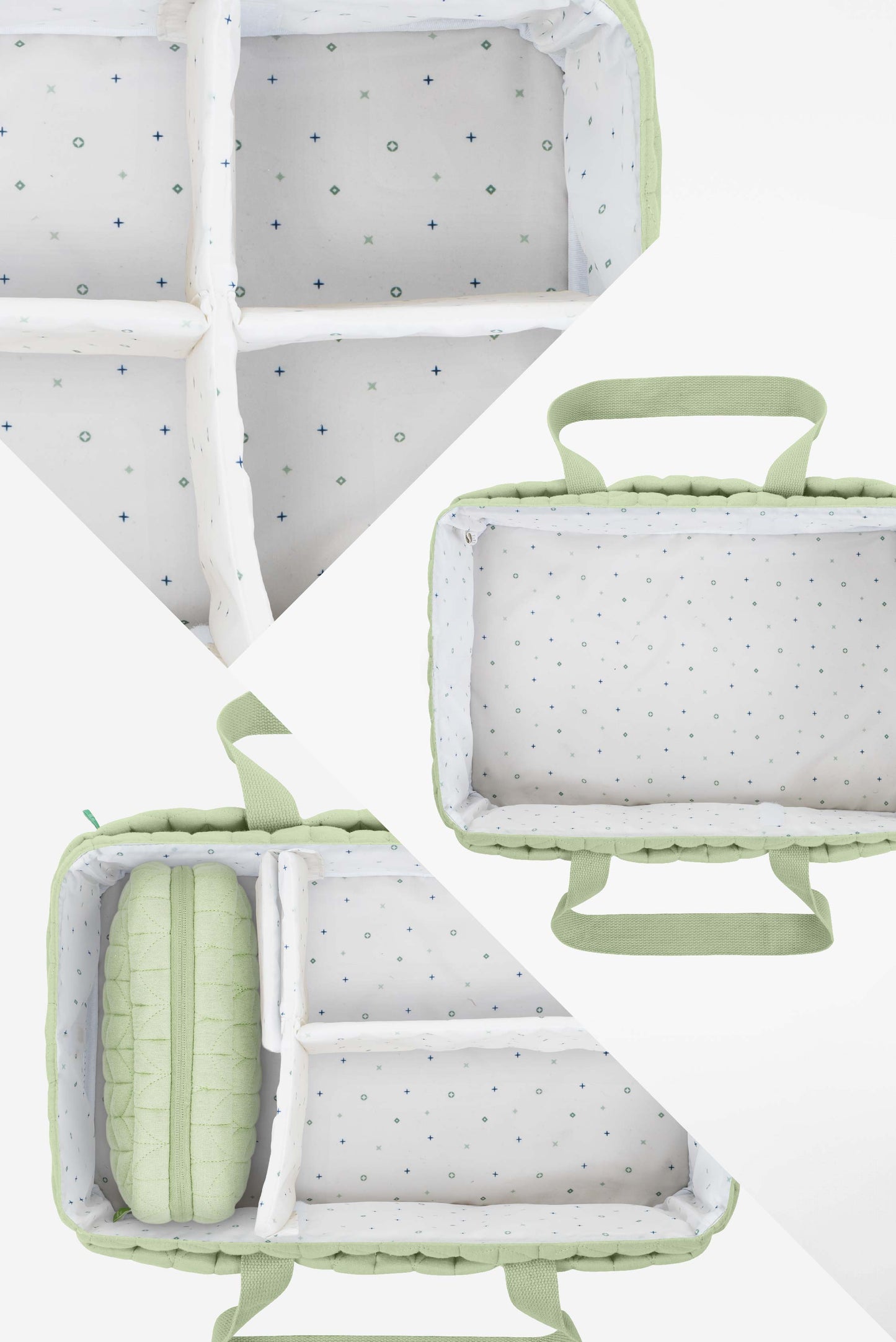 caddy bag changing organizer bag - quilted pale green