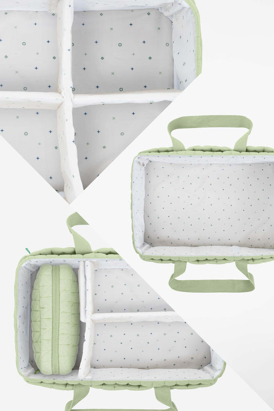 CADDY BAG Changing Organizer Bag - Quilted Pale Green