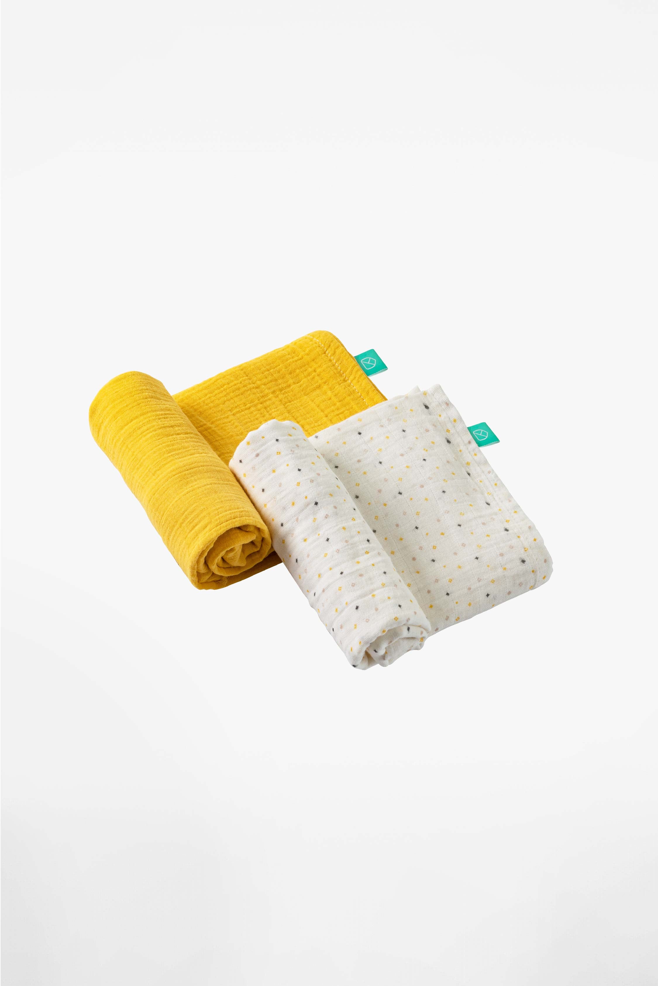 SOFT TOUCH 47x47 Newborn muslin cloths - Yellow