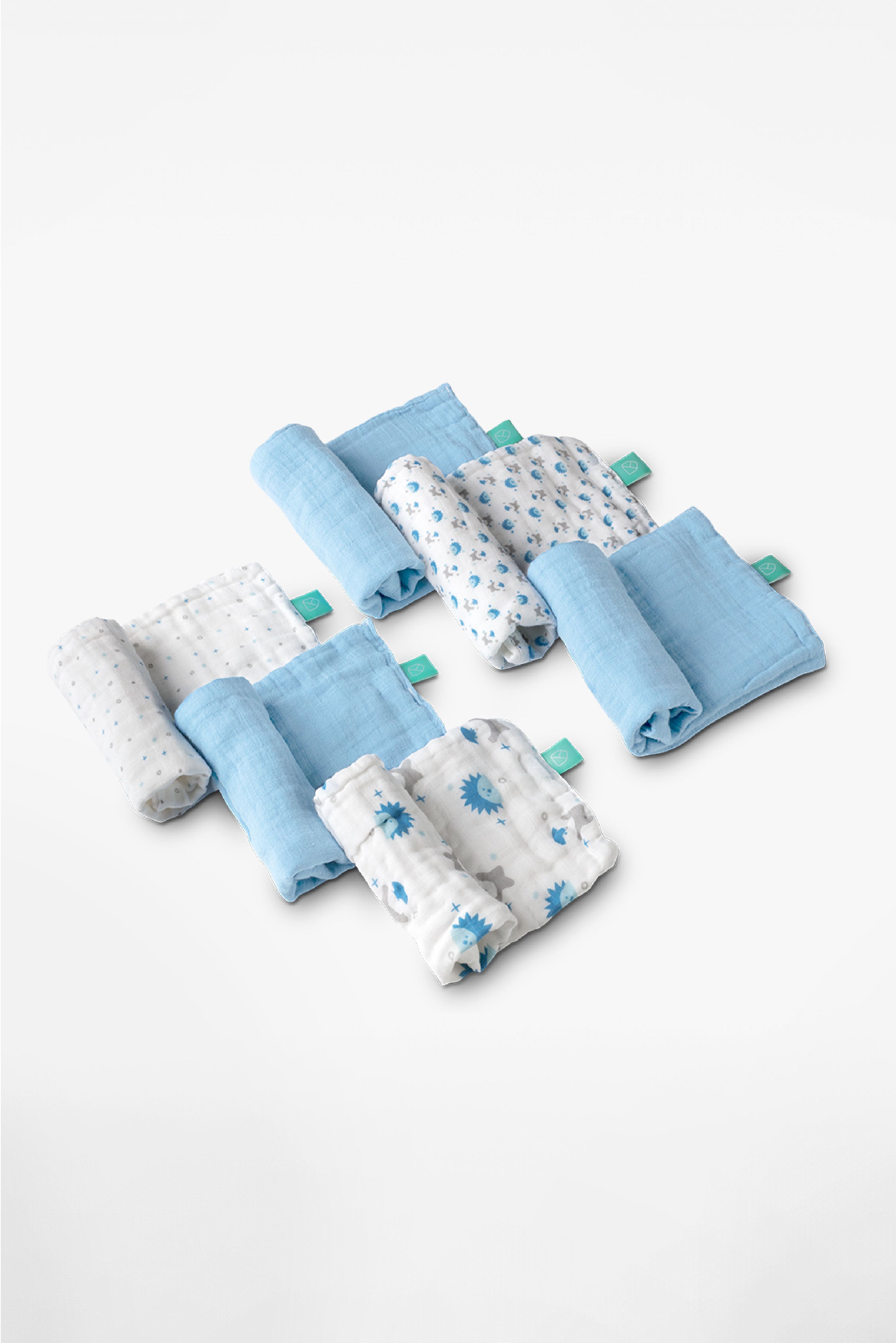 SOFT TOUCH 11X11 Newborn muslin cloths - Light Blue