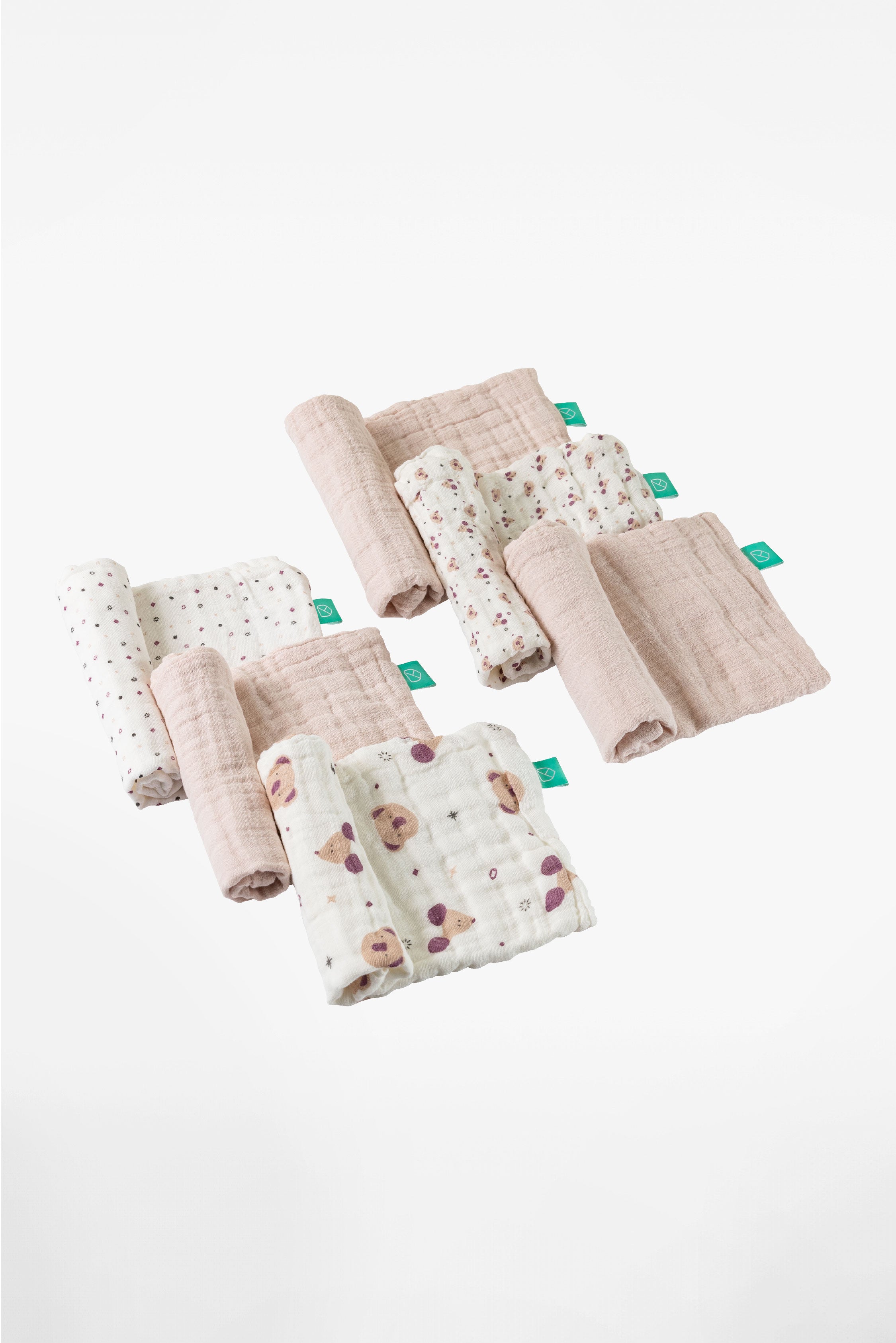 SOFT TOUCH 11X11 Newborn muslin cloths - Pink