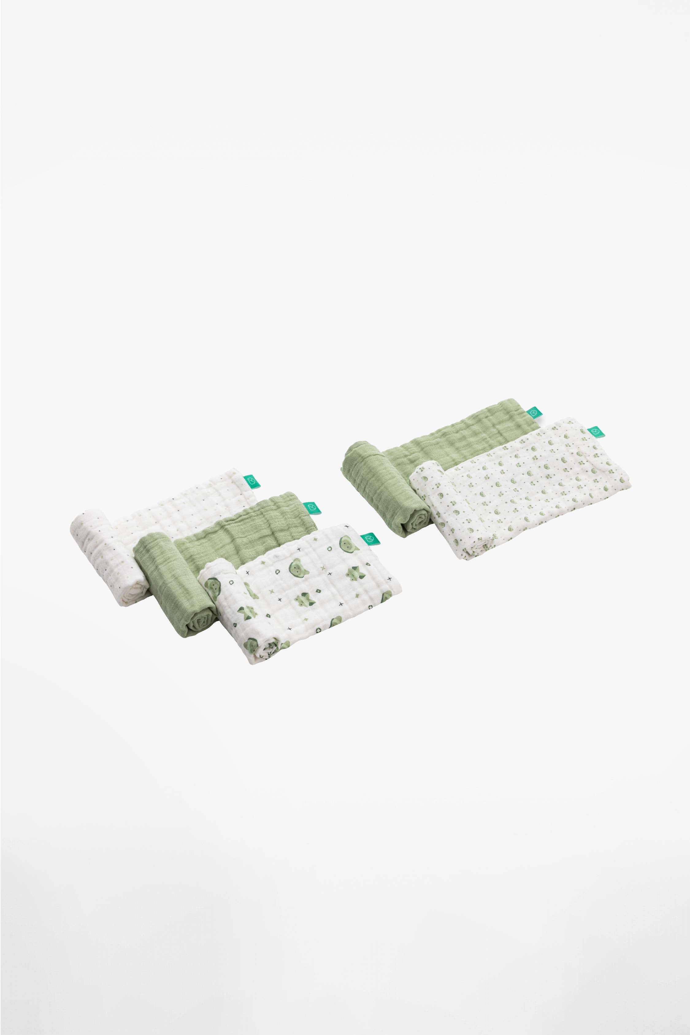 SOFT TOUCH 20X10 Newborn muslin cloths - Sage Green