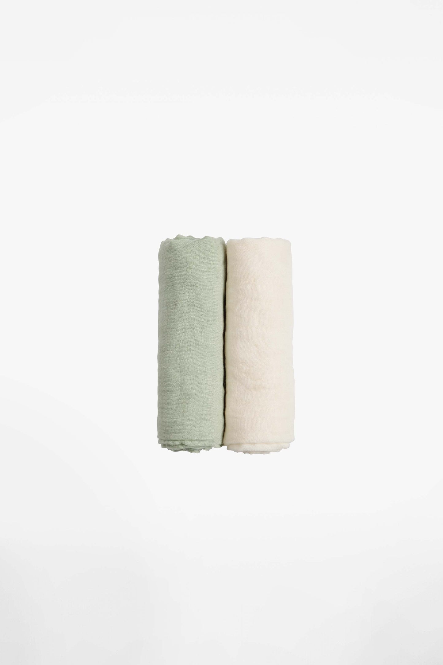 soft touch 31x31 bamboo newborn muslin cloths - matcha - milk