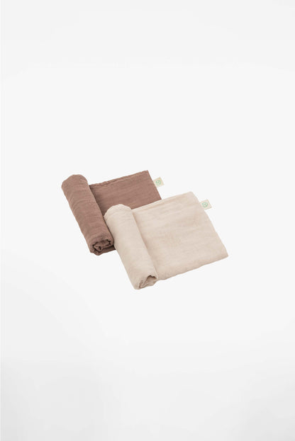 SOFT TOUCH 31x31 BAMBOO newborn muslin cloths - Oat-Cappuccino