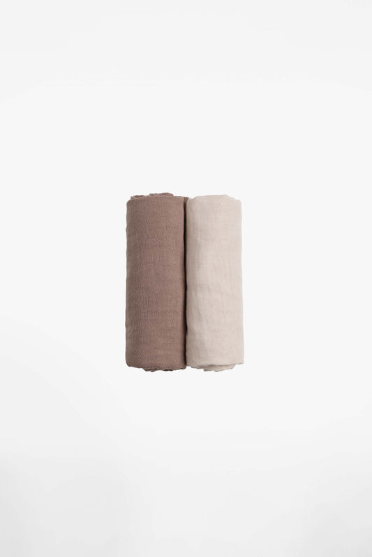 SOFT TOUCH 31x31 BAMBOO newborn muslin cloths - Oat-Cappuccino