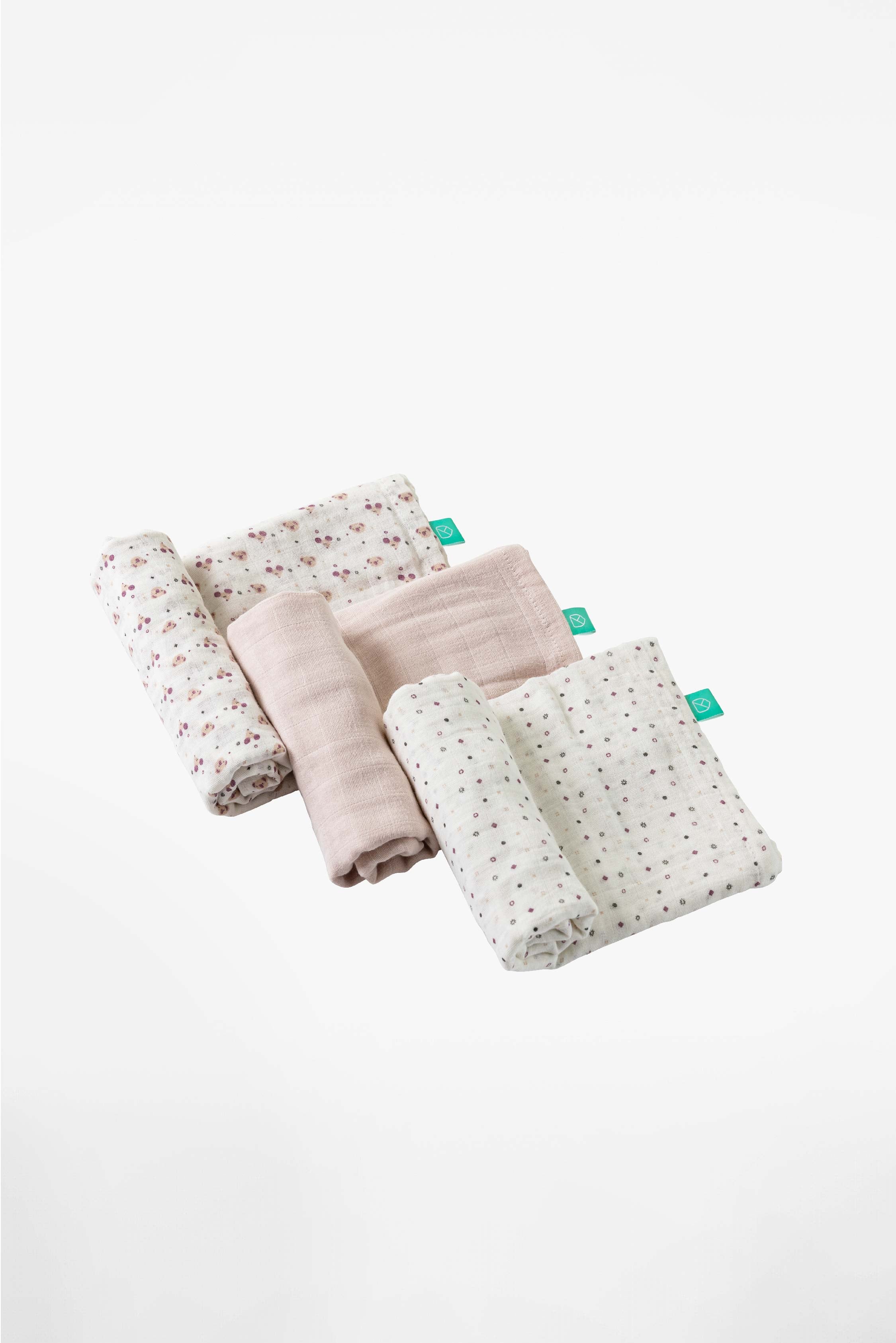 SOFT TOUCH 31x31 Newborn muslin cloths - Pink